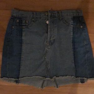 Forever 21 denim color block mini skirt